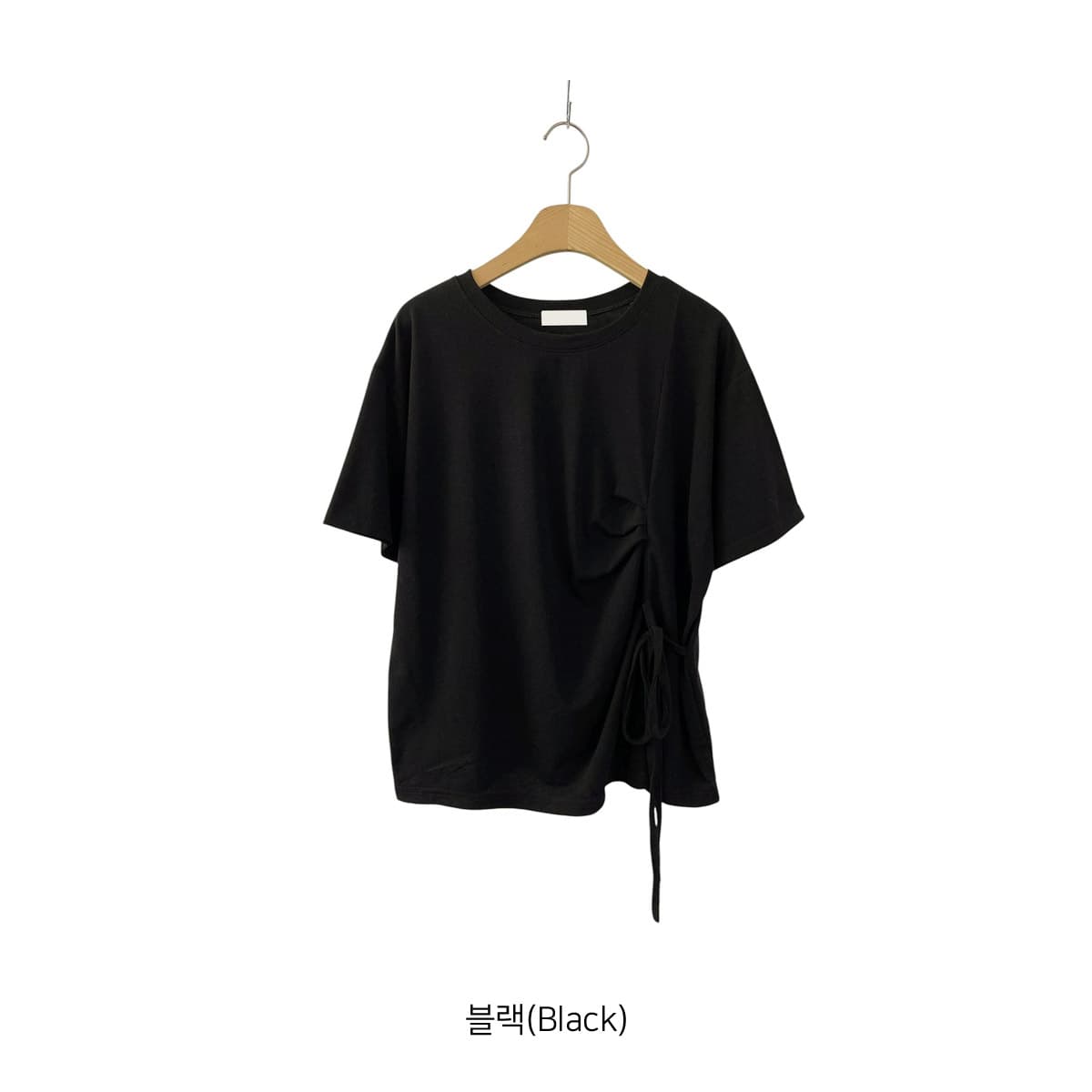 Ribbon Tie Pleated T-shirt (New Summer Cooling Short Sleeve Tee Shirred Pleated Tee) - 이미지 17