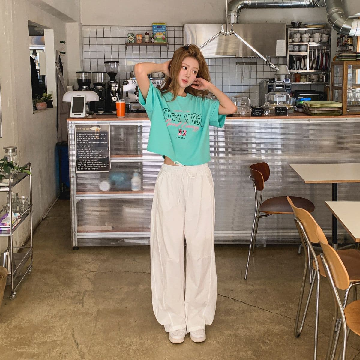 Waffle Print T-shirt (New Summer Short Sleeve T-shirt, Crop Top, Casual Print T-shirt) - 이미지 3