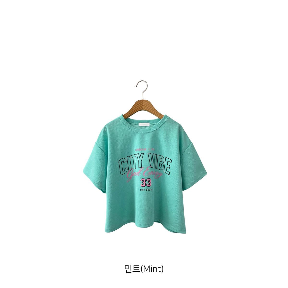 Waffle Print T-shirt (New Summer Short Sleeve T-shirt, Crop Top, Casual Print T-shirt) - 이미지 9