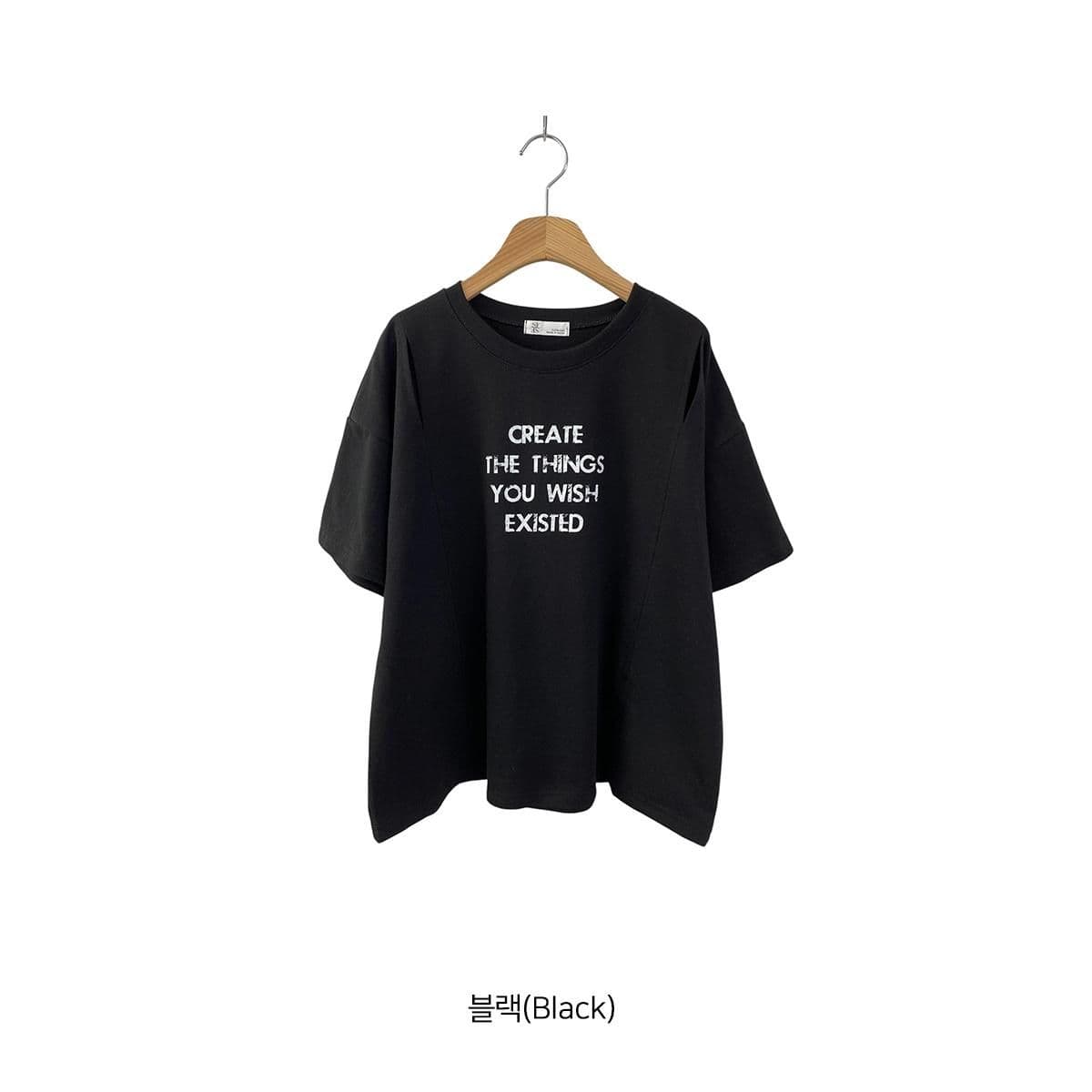 Slit T-shirt (New Summer Arrival Short Sleeve T-shirt Slit T-shirt Basic T-shirt Cotton T-shirt Round Neck) - 이미지 16