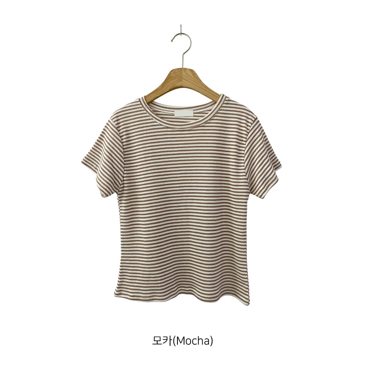 Cocktail Striped T-shirt (New Summer Short Sleeve T-shirt, Basic Striped T-shirt, Ribbed Spandex) - 이미지 12