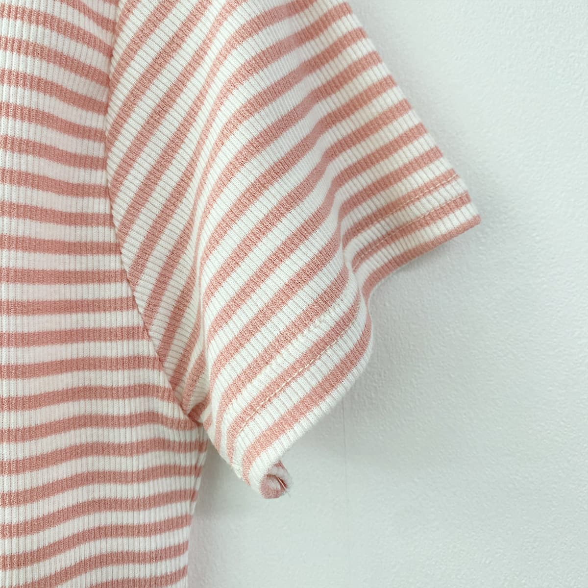 Cocktail Striped T-shirt (New Summer Short Sleeve T-shirt, Basic Striped T-shirt, Ribbed Spandex) - 이미지 16