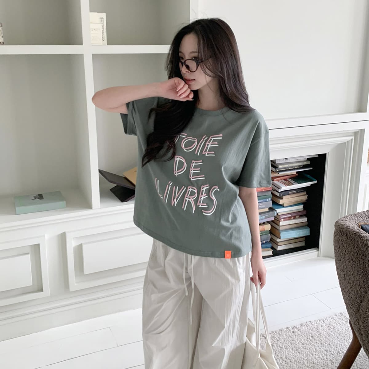 Double Line T-shirt (New Summer Printed T-shirt, Boxy T-shirt) - 이미지 8