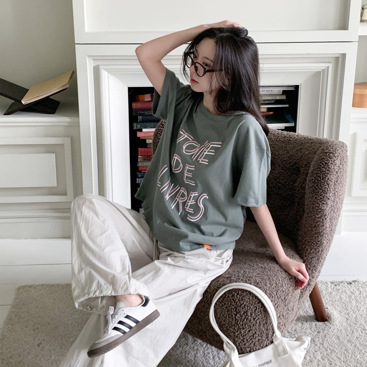 Double Line T-shirt (New Summer Printed T-shirt, Boxy T-shirt) - 이미지 2