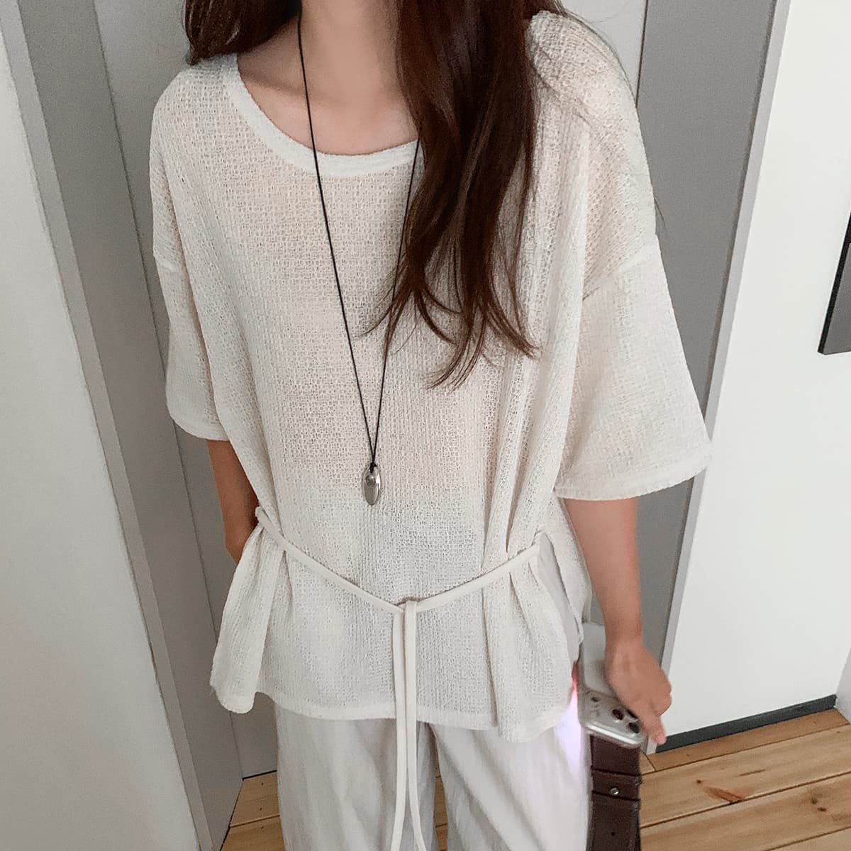 Long Tie Knit (New Short Sleeve T-shirt, Knit, Summer Knit Fabric) - 이미지 4