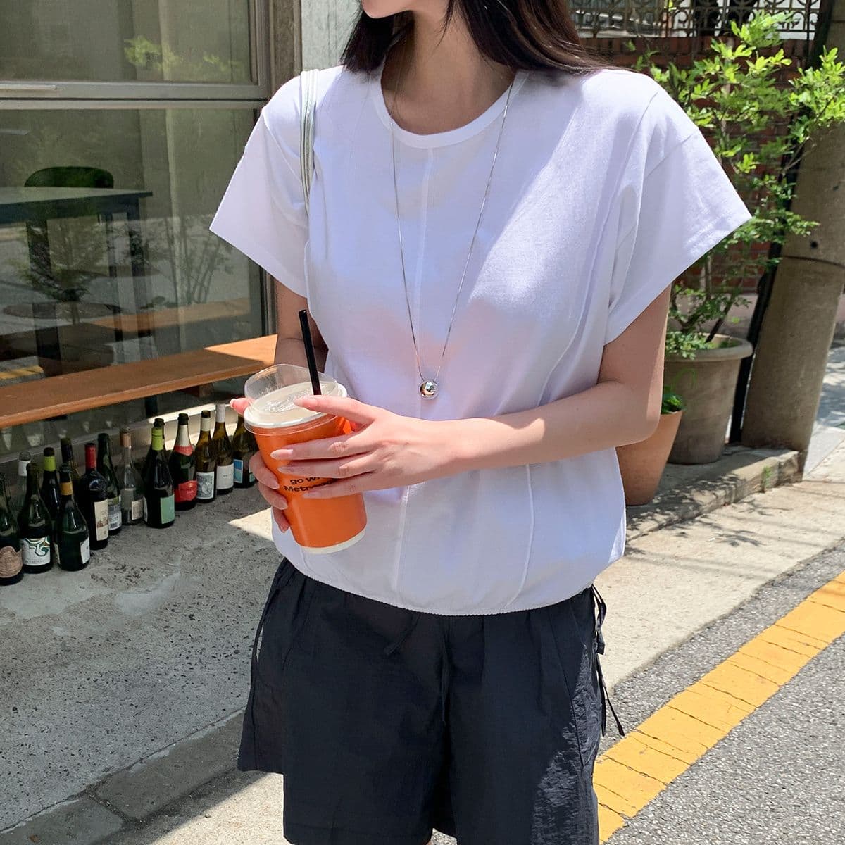Pintuck Banding T-shirt (New Summer Short Sleeve T-shirt, Banding T-shirt, Cap Sleeve, Round Neck) - 이미지 9