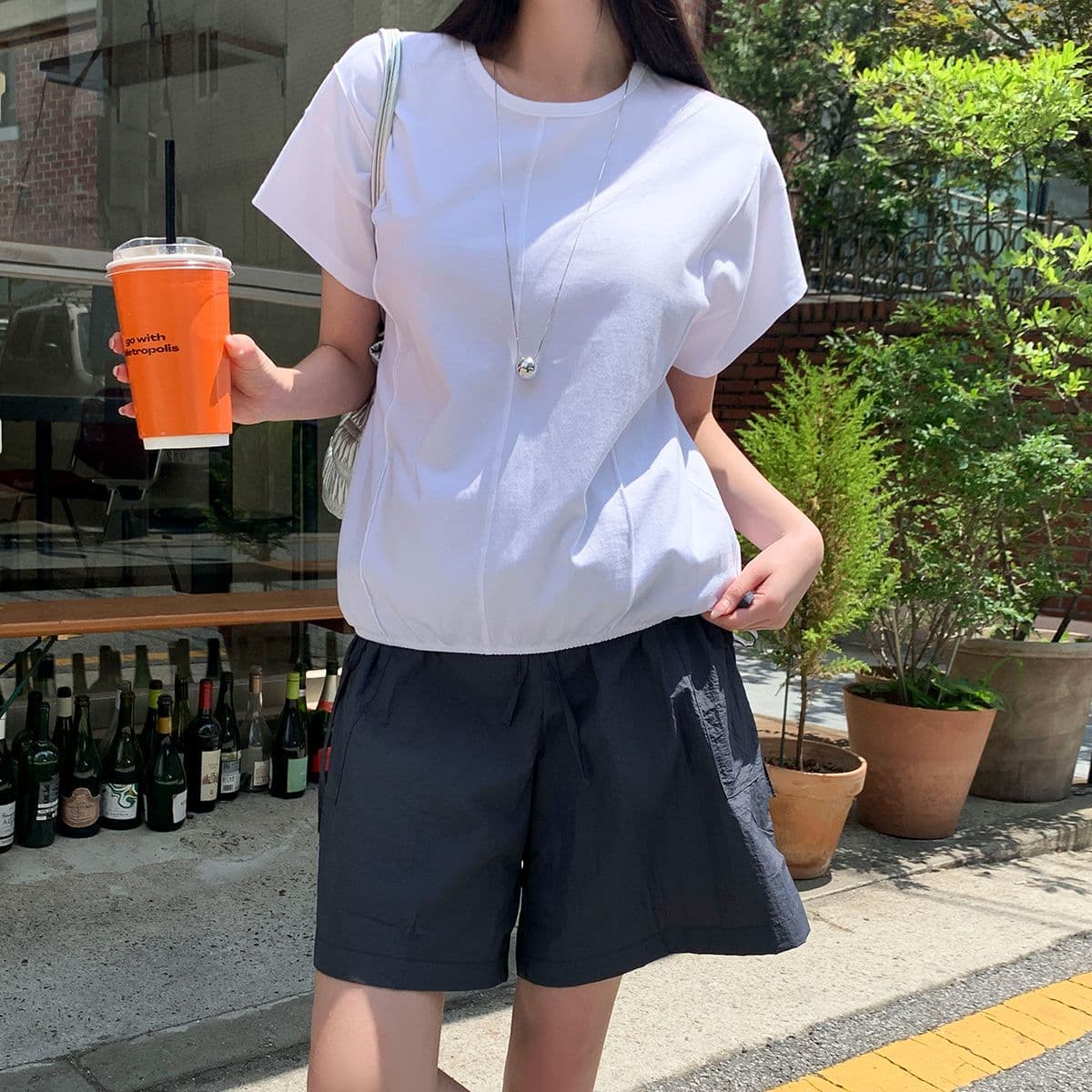 Pintuck Banding T-shirt (New Summer Short Sleeve T-shirt, Banding T-shirt, Cap Sleeve, Round Neck) - 이미지 3