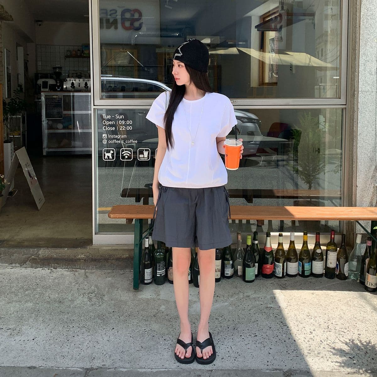 Pintuck Banding T-shirt (New Summer Short Sleeve T-shirt, Banding T-shirt, Cap Sleeve, Round Neck) - 이미지 10