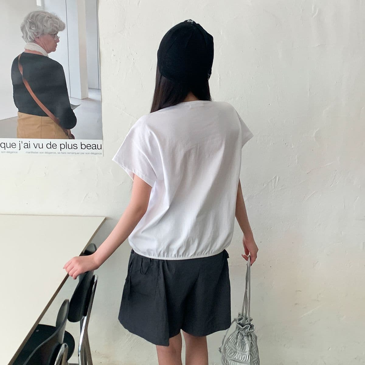 Pintuck Banding T-shirt (New Summer Short Sleeve T-shirt, Banding T-shirt, Cap Sleeve, Round Neck) - 이미지 8