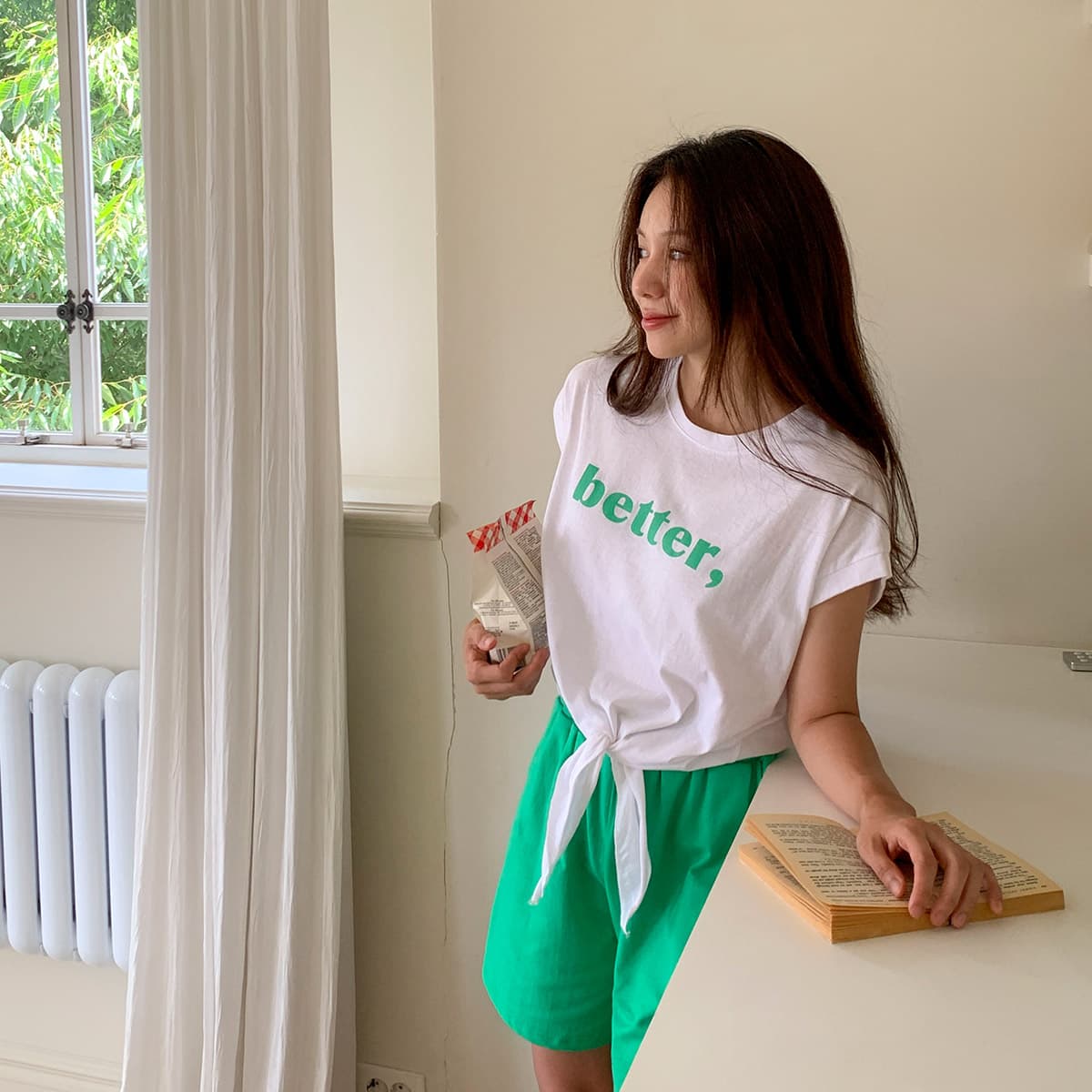 Summer Slit T-shirt (New Cool Summer Knot Vacation Sleeveless T-shirt Printed T-shirt Summer Short Sleeve T-shirt) - 이미지 5