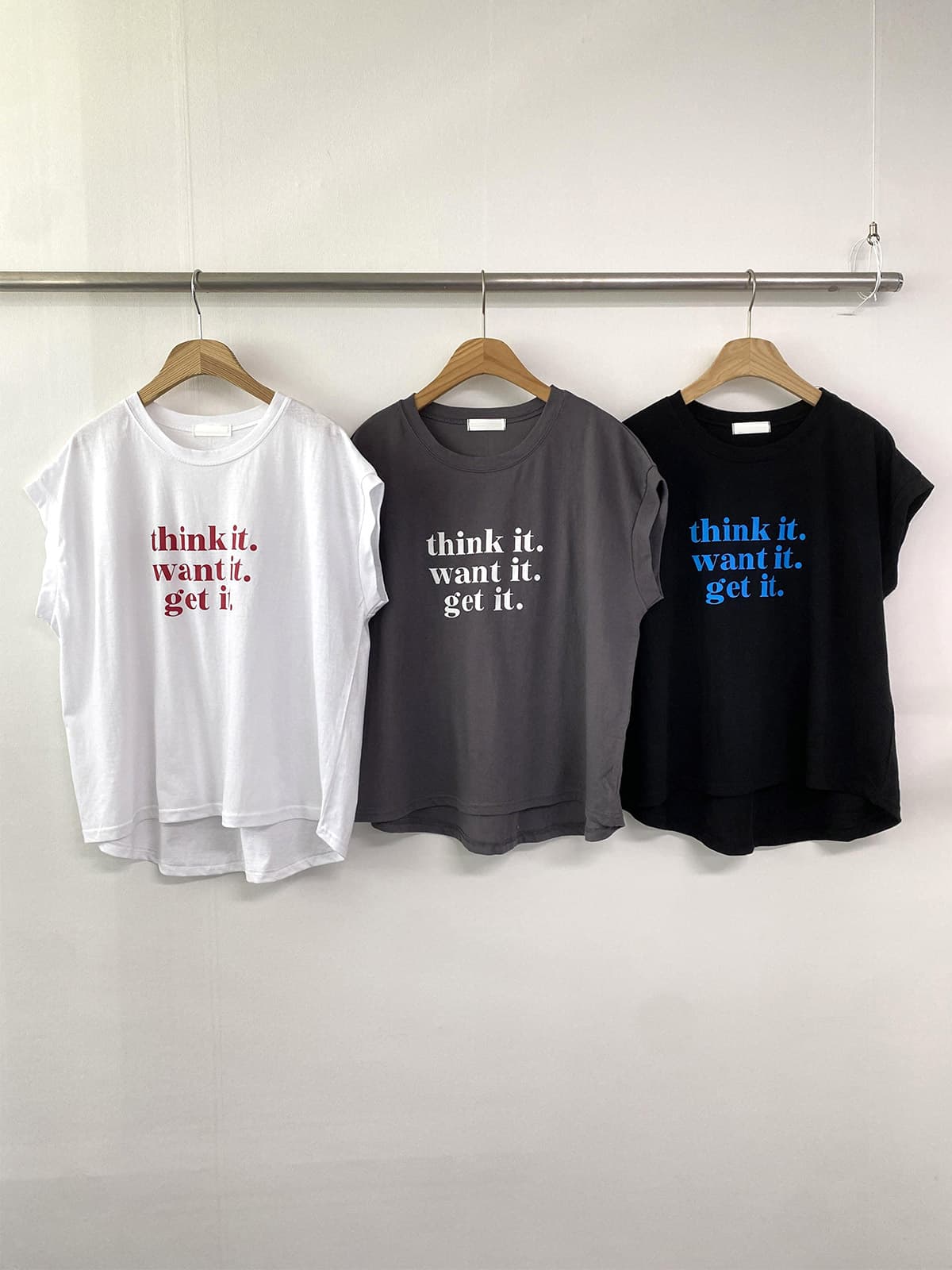 It's Printed T-shirt (New Short Sleeve T-shirt, Printed T-shirt, Summer Asymmetrical T-shirt, Sleeveless Sleeveless Top) - 이미지 9