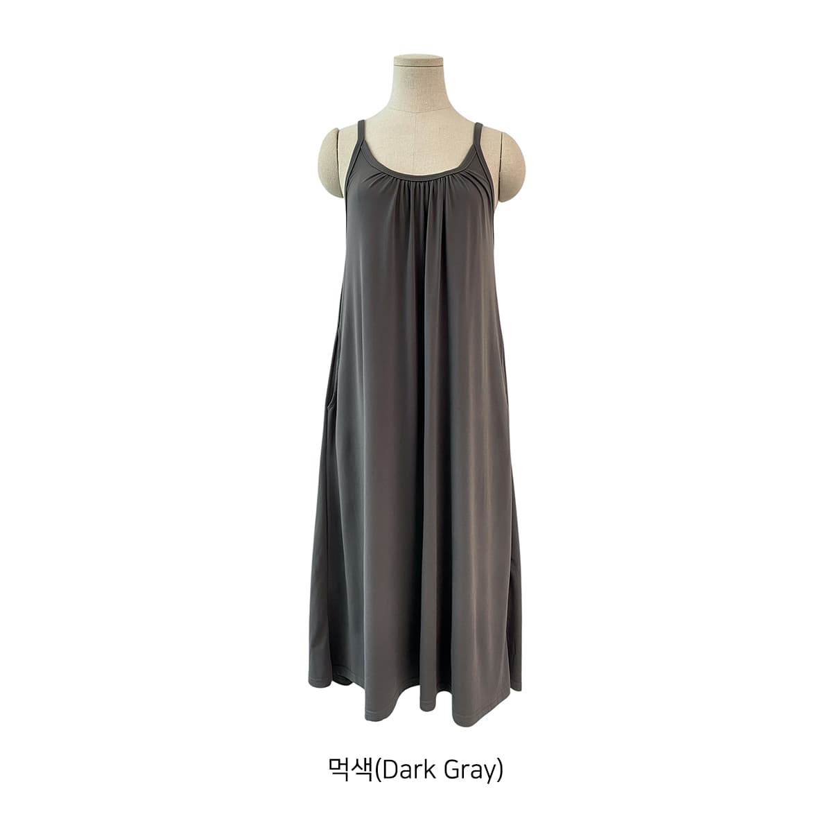 Shirred Strap Pocket Dress (New Summer Flowy Strap Dress Long Dress Cool Dress Sleeveless Dress) - 이미지 13