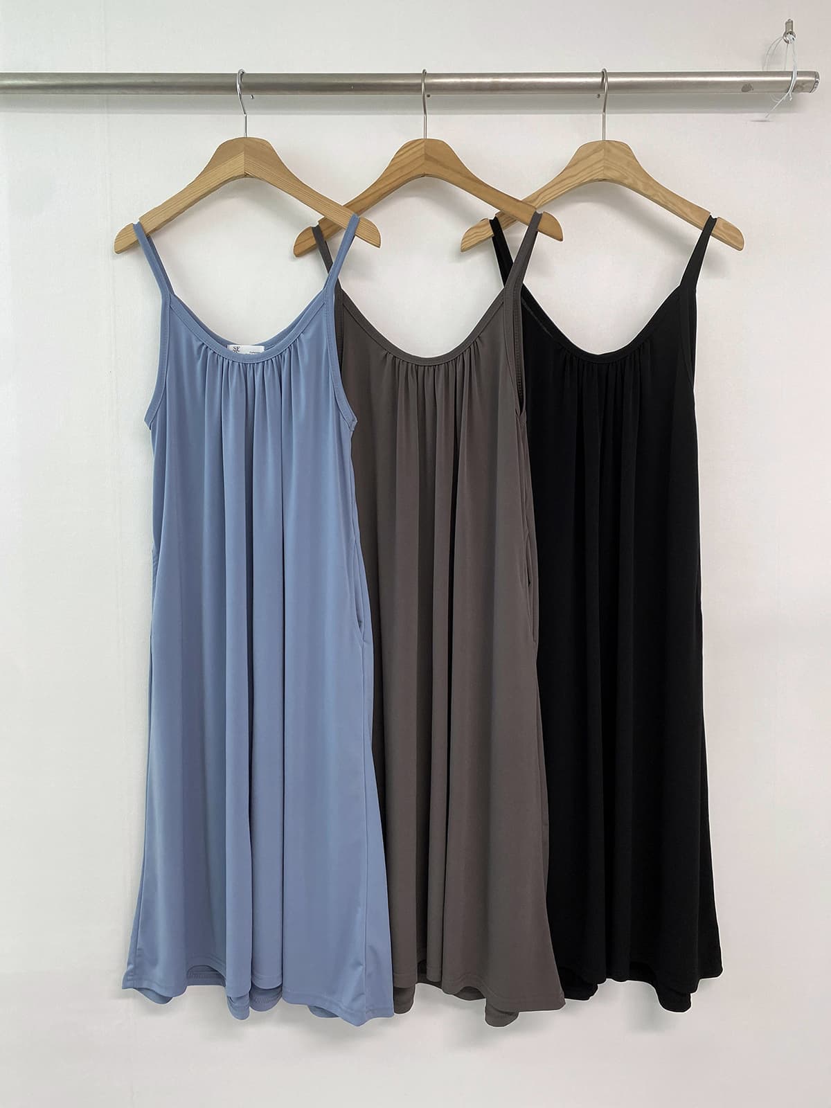 Shirred Strap Pocket Dress (New Summer Flowy Strap Dress Long Dress Cool Dress Sleeveless Dress) - 이미지 10