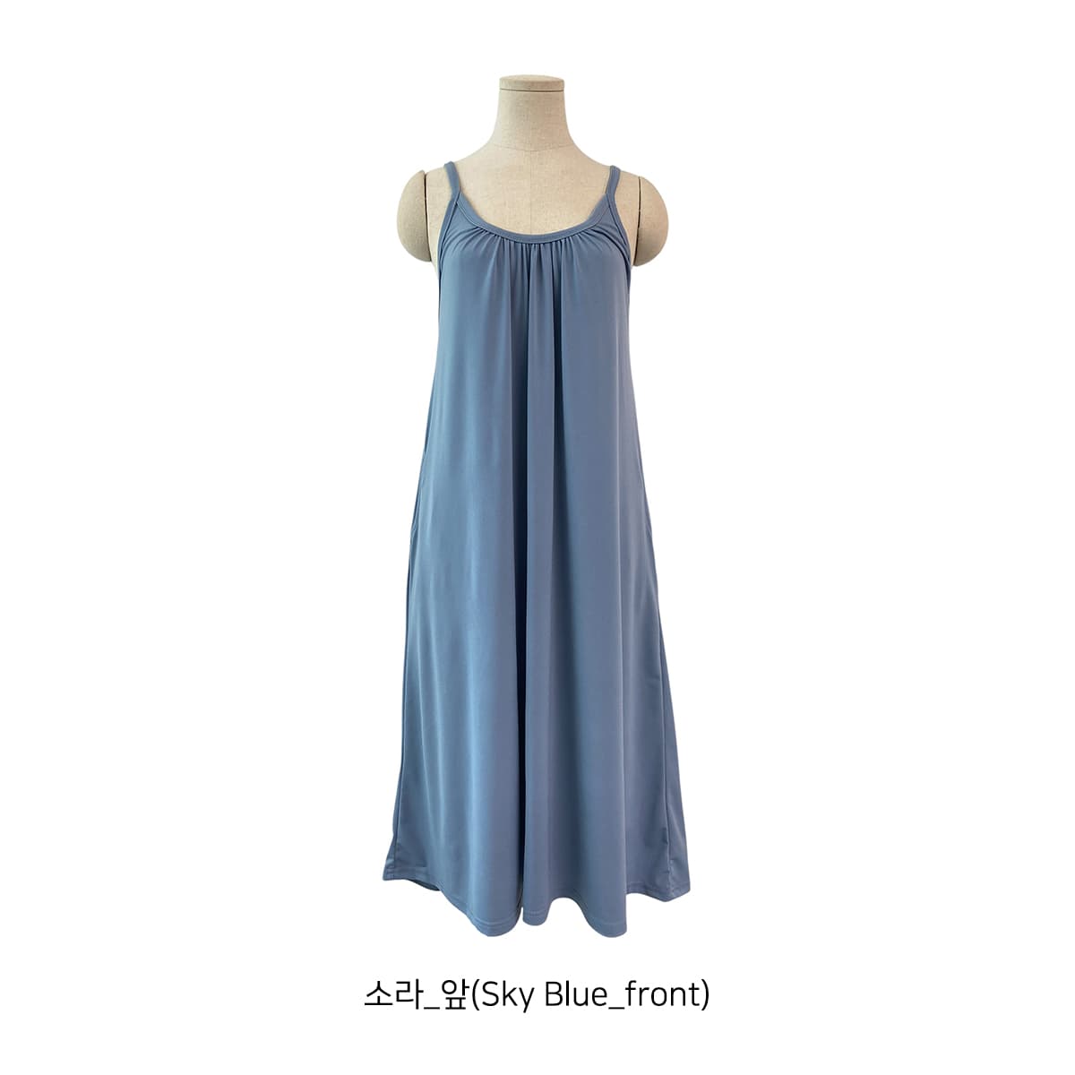 Shirred Strap Pocket Dress (New Summer Flowy Strap Dress Long Dress Cool Dress Sleeveless Dress) - 이미지 11