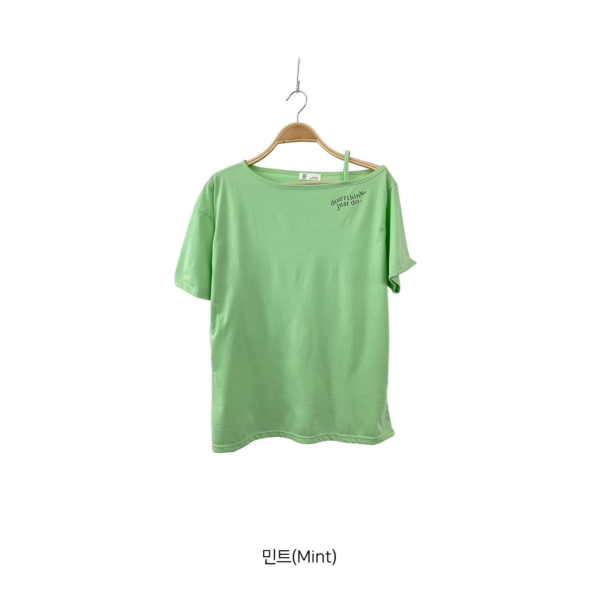 Just One Shoulder (New Short Sleeve T-shirt, Drop Shoulder, Flowy Tee, Daily T-shirt) - 이미지 11