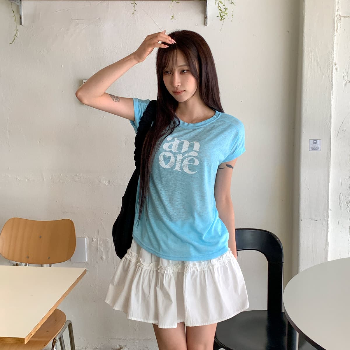 Skin Cap Sleeve ( New Summer Short Sleeve Cap Sleeve See-through Sleeveless Top ) - 이미지 4
