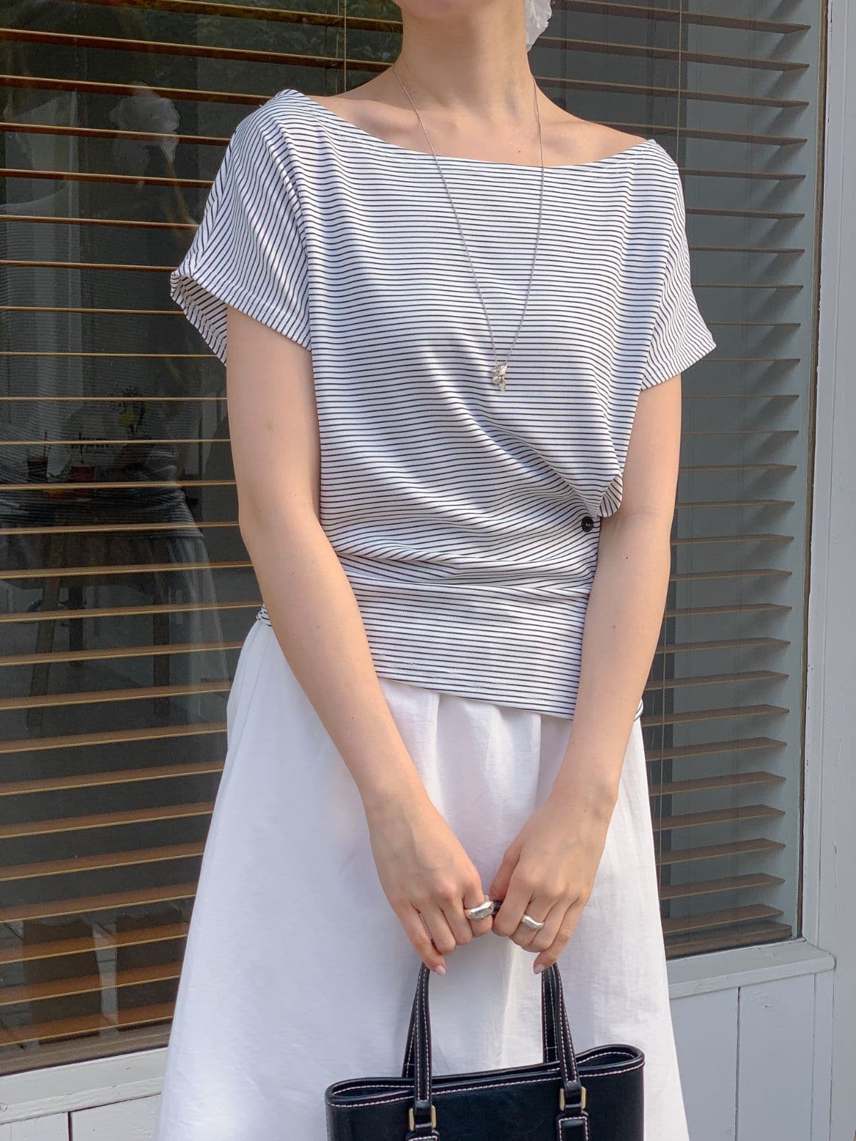 Button slim tee - 이미지 15