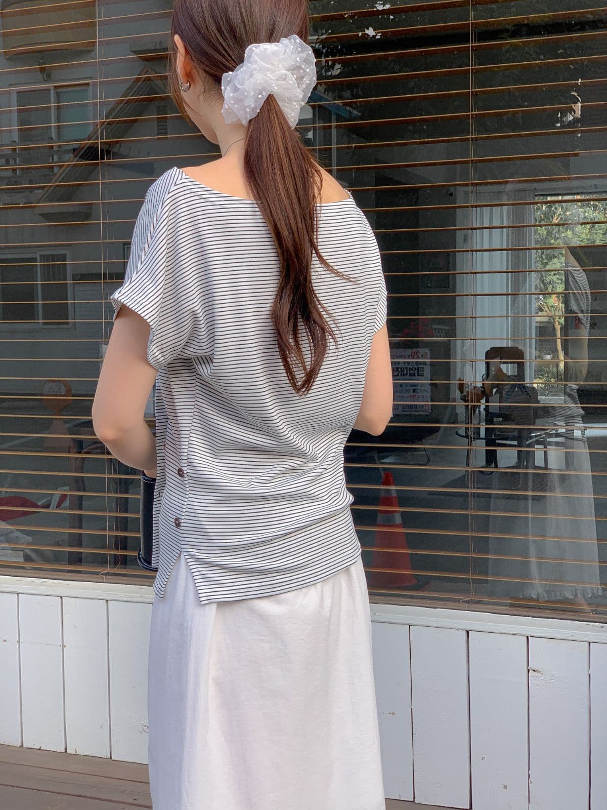 Button slim tee - 이미지 5
