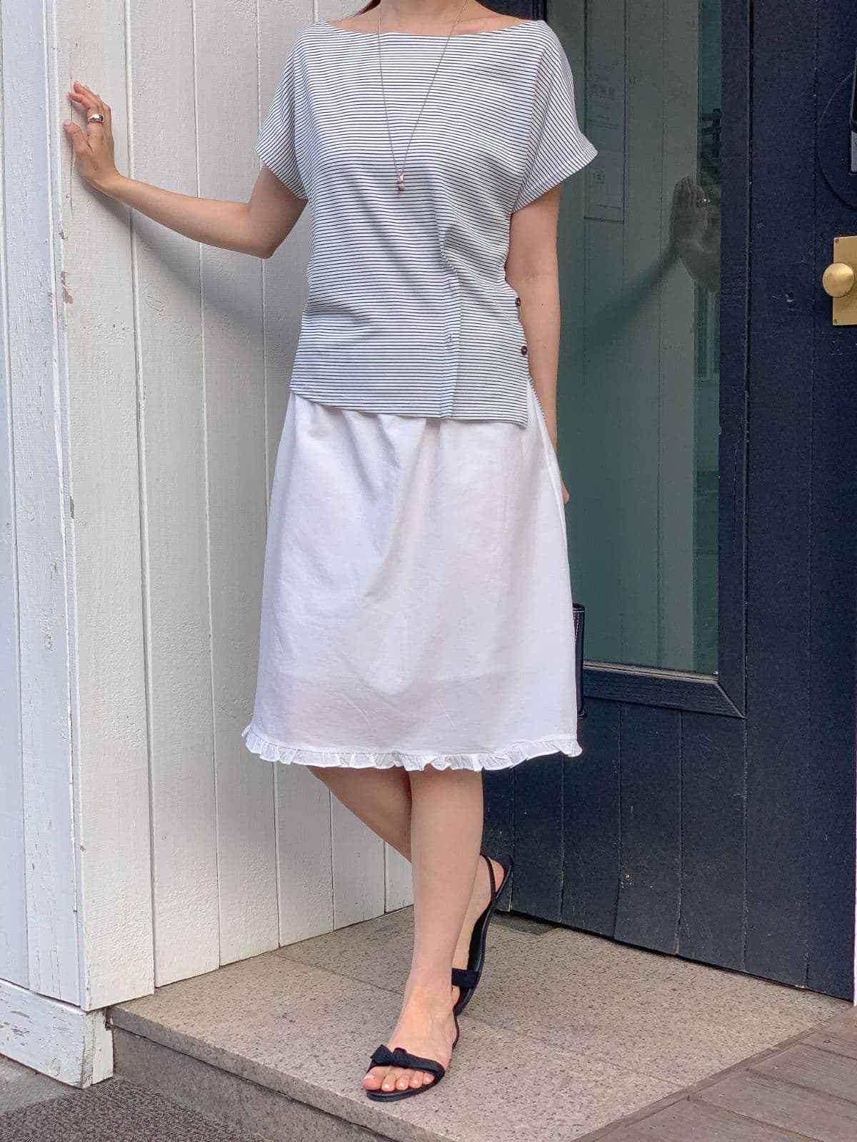 Button slim tee - 이미지 7