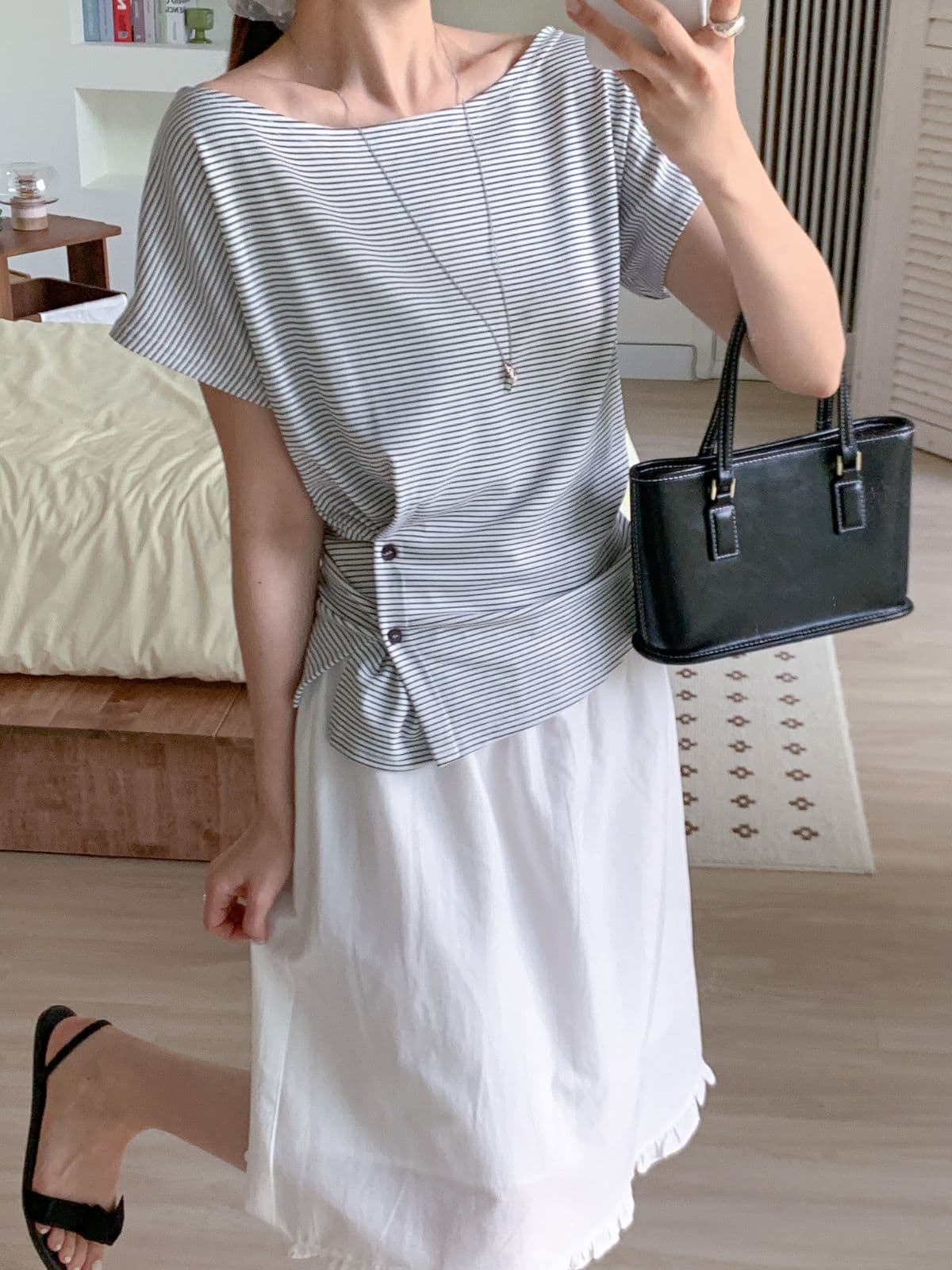 Button slim tee - 이미지 16