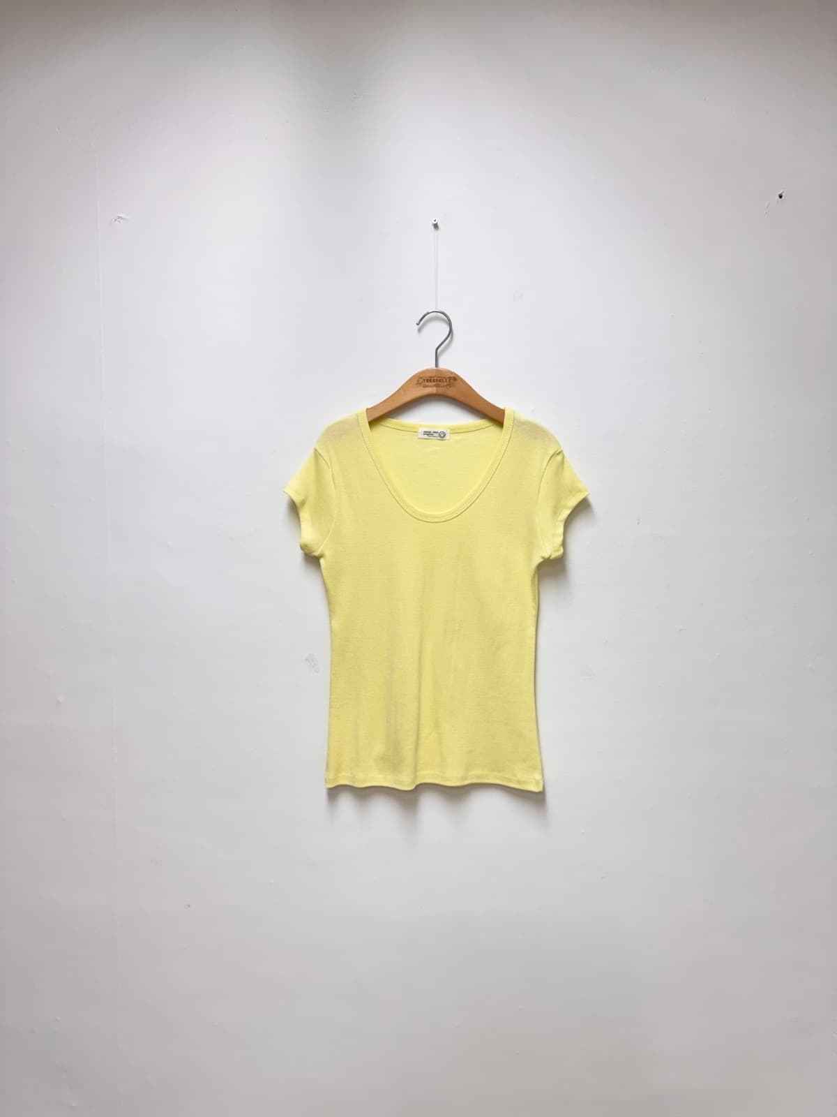 Stretchy U-neck T-shirt (Ribbed inner spandex T-shirt for domestic use) - 이미지 5
