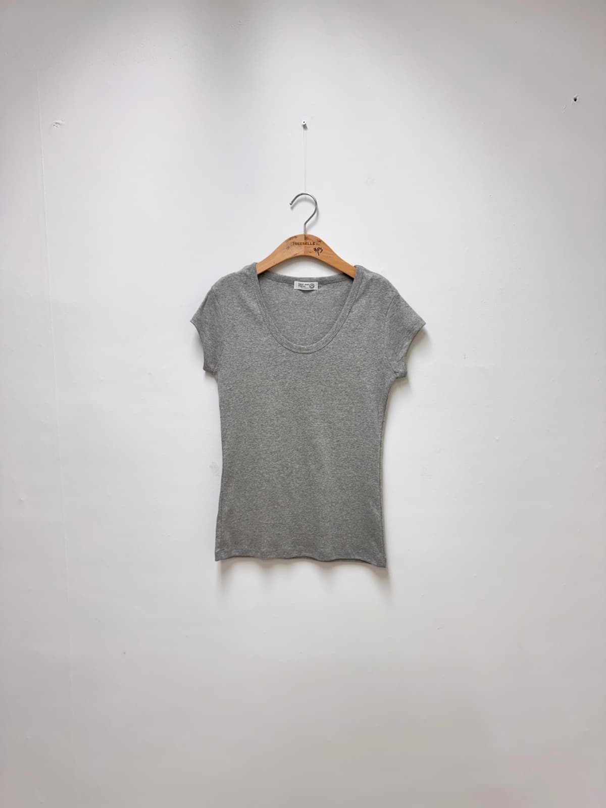 Stretchy U-neck T-shirt (Ribbed inner spandex T-shirt for domestic use) - 이미지 6