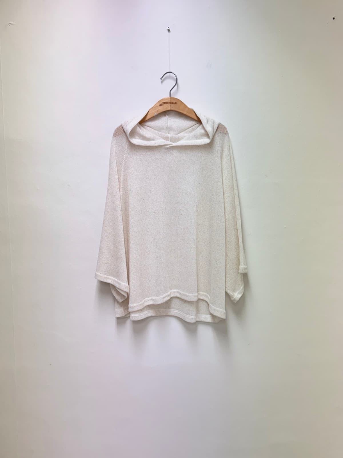 Raglan Hoodie (Knit See-through Hoodie Big Size - 이미지 5