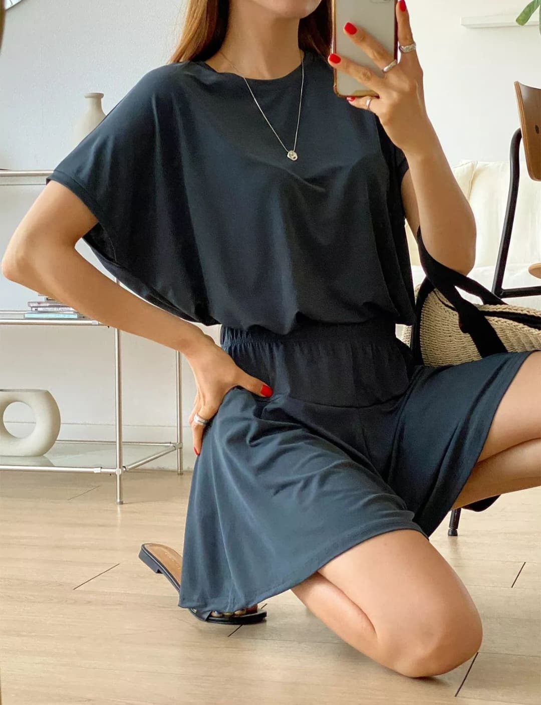 Flowy Skirt-Pants Set (Stretch Set Casual) - 이미지 1