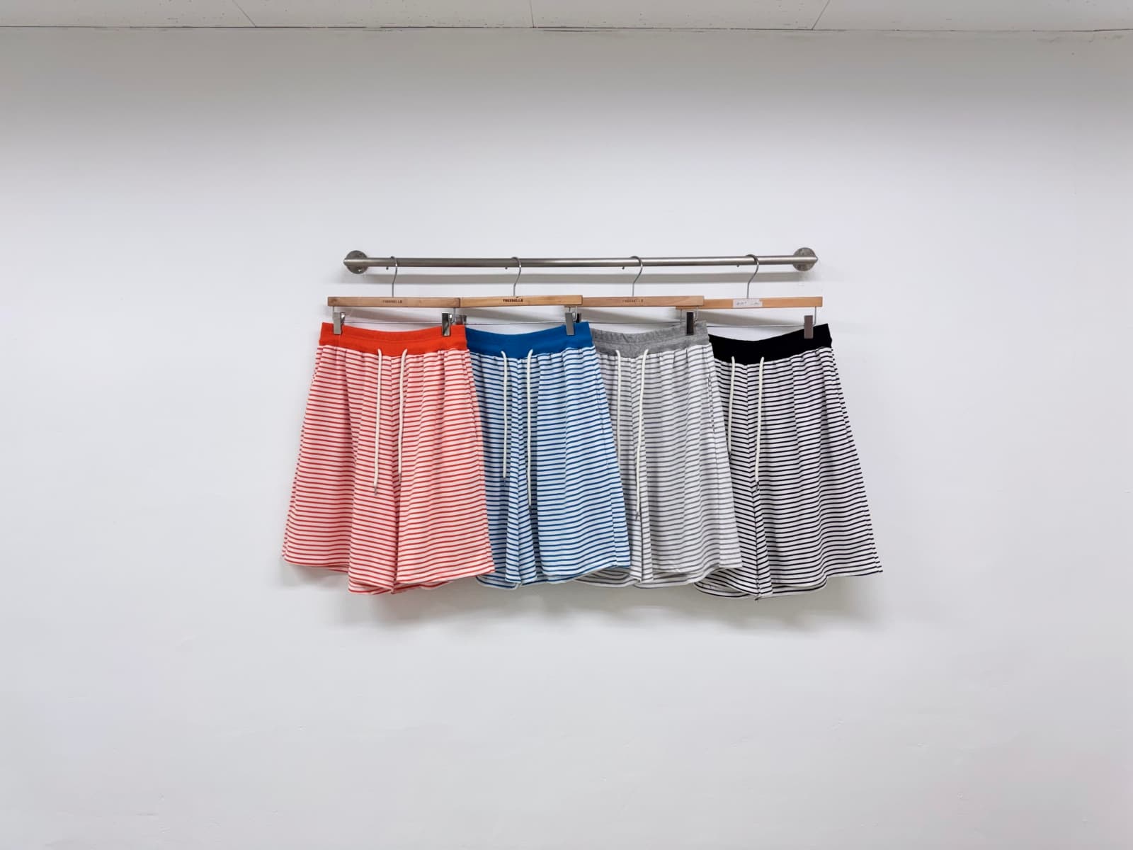Label Striped Pants (Striped 5-quarter length pants plus size casual) - 이미지 6