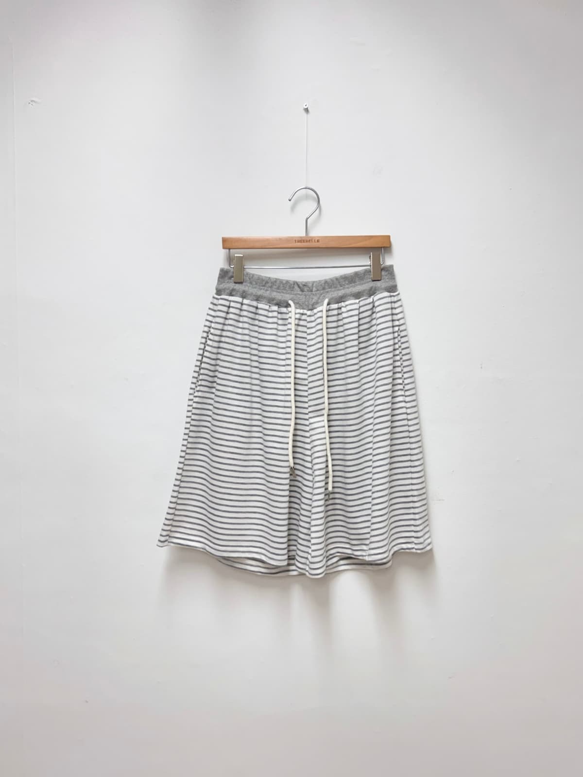 Label Striped Pants (Striped 5-quarter length pants plus size casual) - 이미지 10
