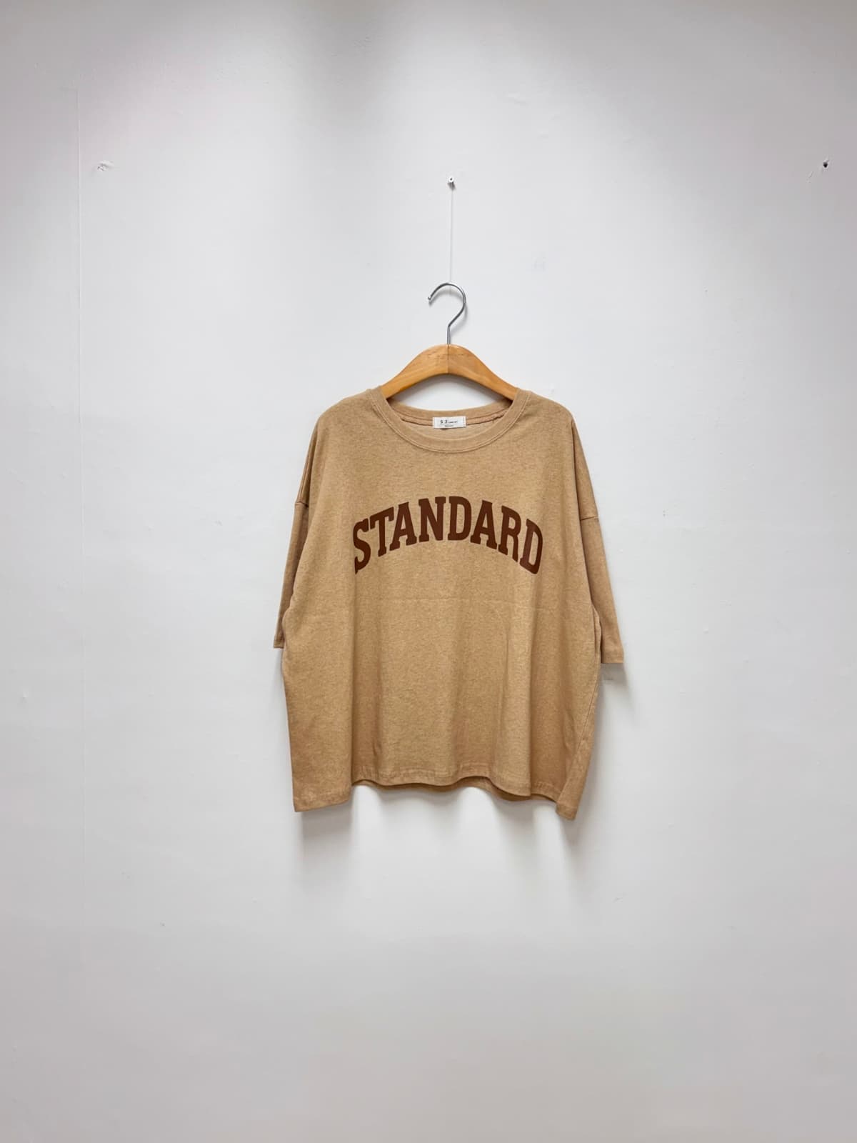 Standard Semi-Crop T-shirt (Round Neck Short Sleeve Printed Cotton Casual) - 이미지 8