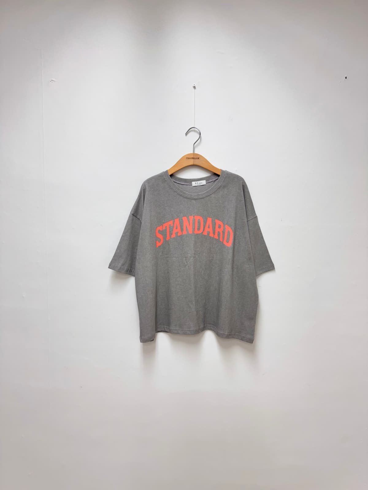 Standard Semi-Crop T-shirt (Round Neck Short Sleeve Printed Cotton Casual) - 이미지 11