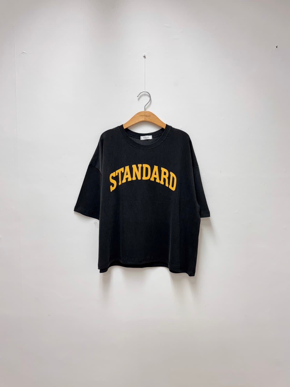Standard Semi-Crop T-shirt (Round Neck Short Sleeve Printed Cotton Casual) - 이미지 12
