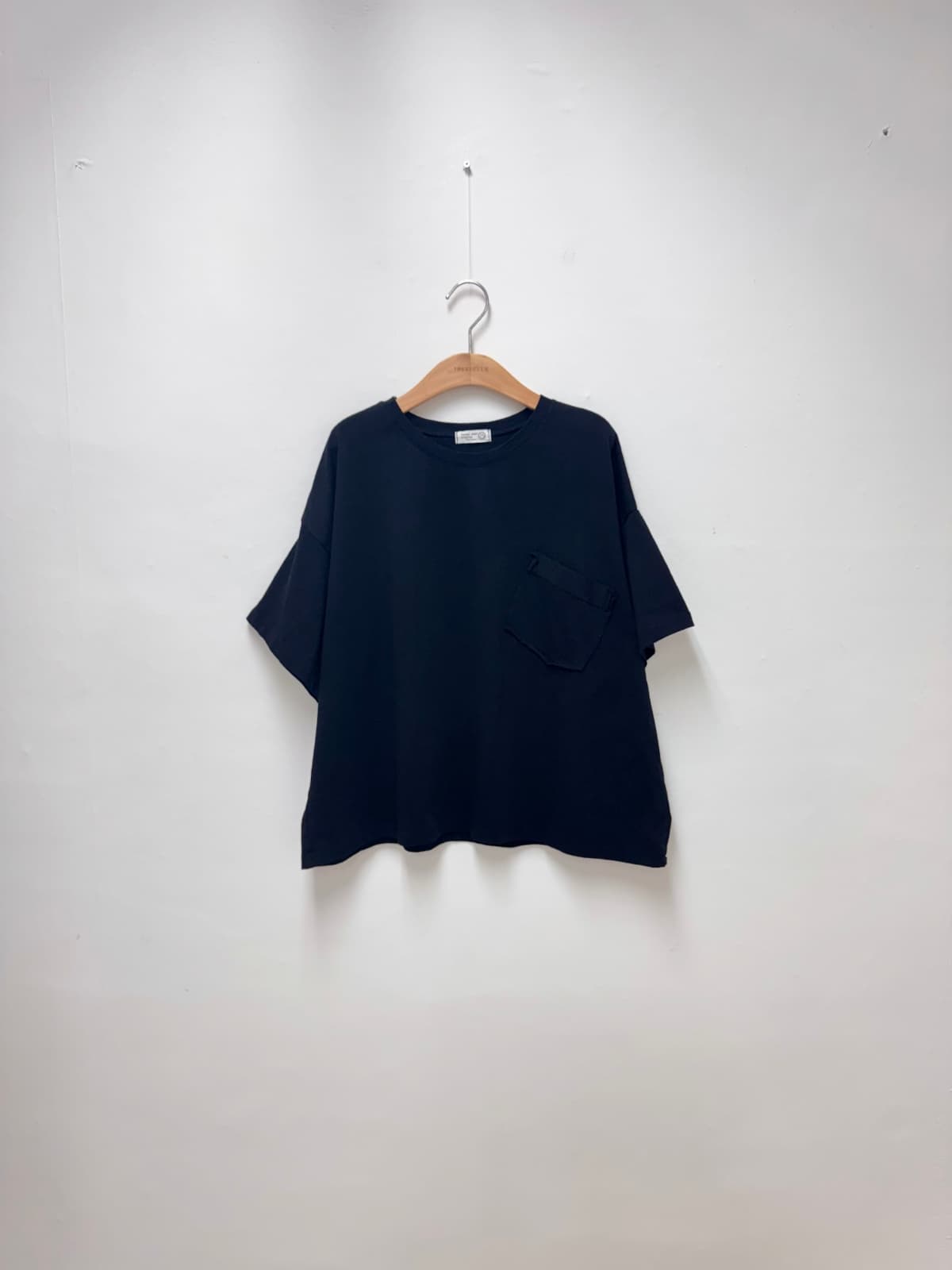 Raw Pocket Washed T-shirt (Washed Pocket Round Neck Cotton Short Sleeve - 이미지 7