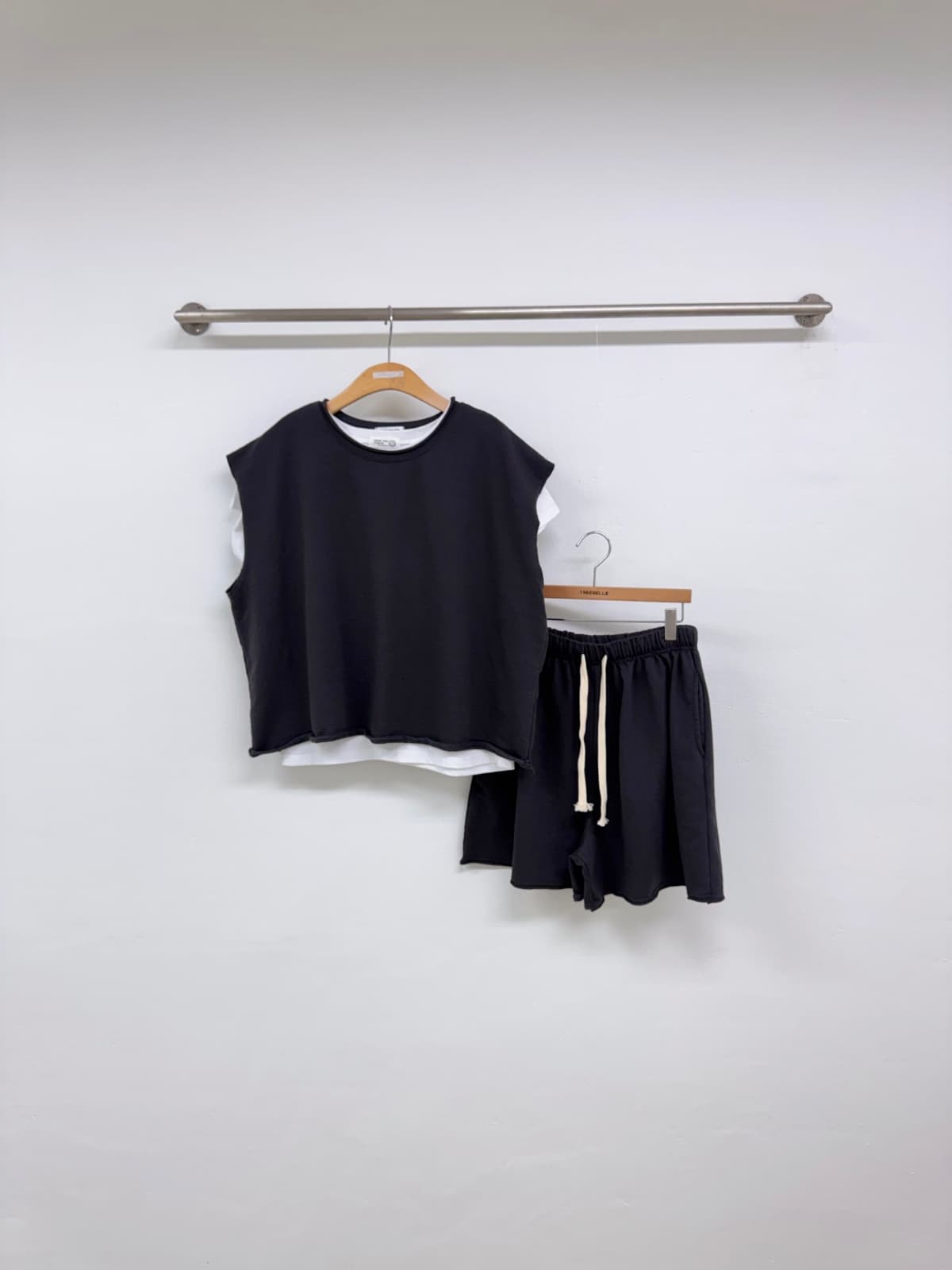 Raw Label Set (Vest and Pants Set Casual Cotton - 이미지 7