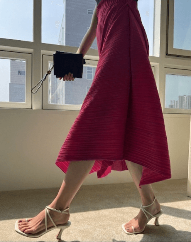 Spring/Summer New Arrival 26SS Diagonal Draping Pleated Skirt - 이미지 6