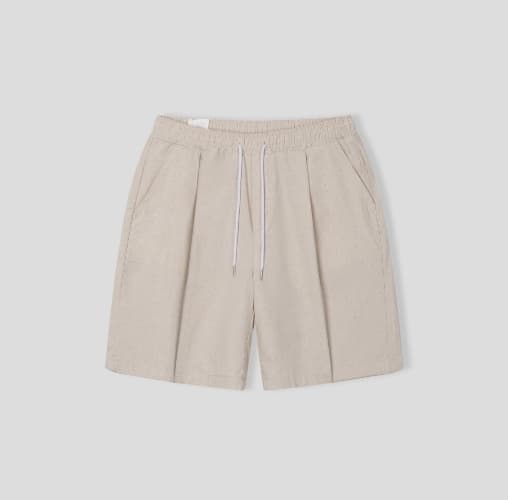 No. 668 Linen Single-Pleat Shorts 1/2 Pants - 이미지 12