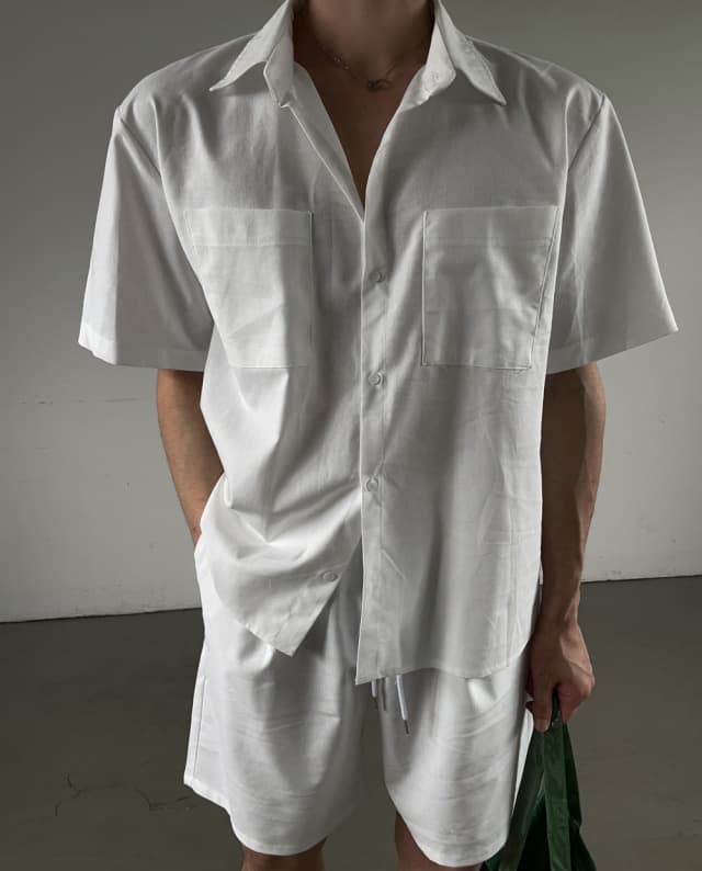 No. 844 Linen Shirt Linen Shirt Set Up - 이미지 9