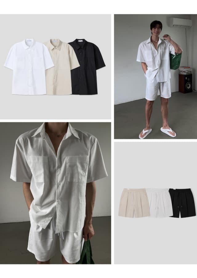 No. 844 Linen Shirt Linen Shirt Set Up - 이미지 11