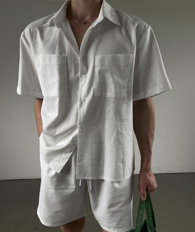 No. 844 Linen Shirt Linen Shirt Set Up - 이미지 13