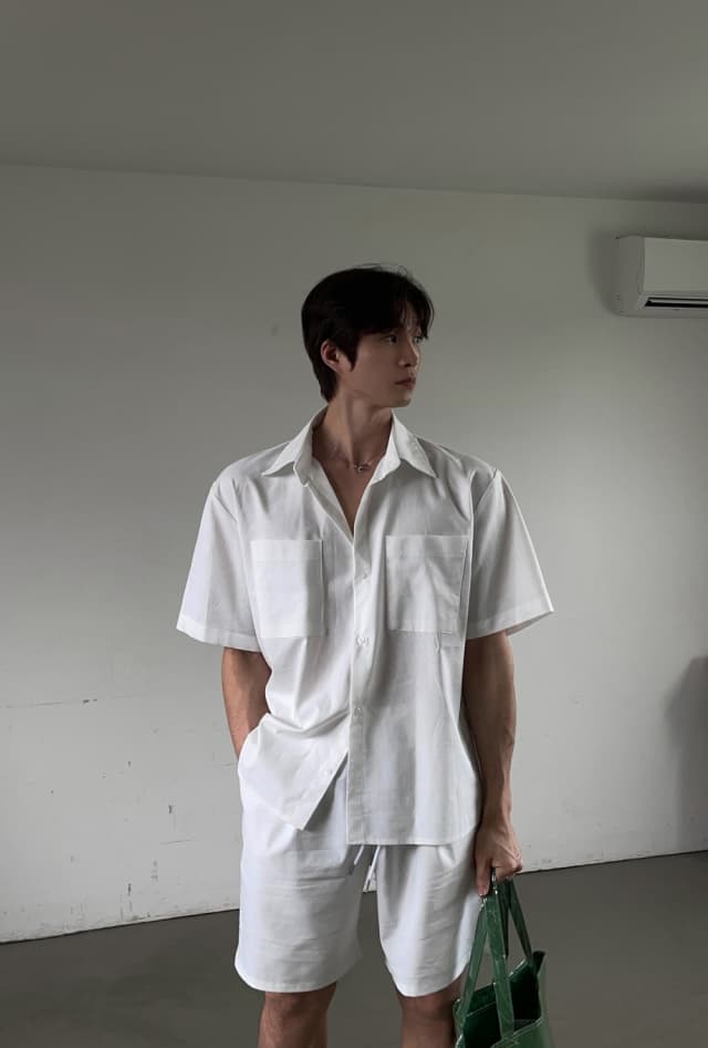 No. 844 Linen Shirt Linen Shirt Set Up - 이미지 5