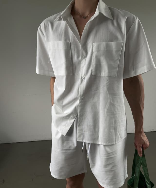 No. 844 Linen Shirt Linen Shirt Set Up - 이미지 8