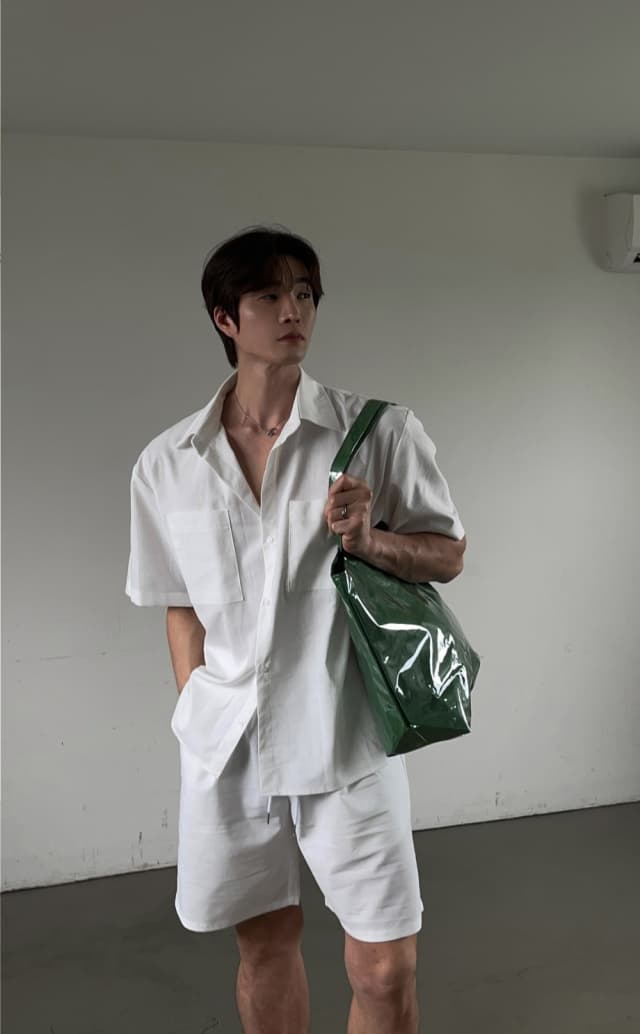 No. 844 Linen Shirt Linen Shirt Set Up - 이미지 3