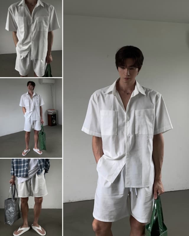 No. 844 Linen Shirt Linen Shirt Set Up - 이미지 15