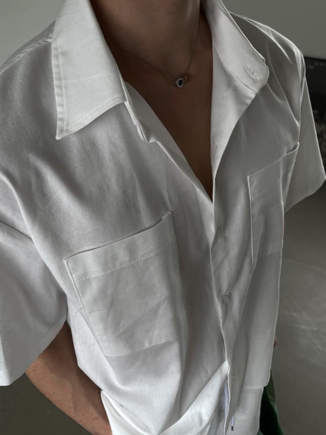 No. 844 Linen Shirt Linen Shirt Set Up - 이미지 2