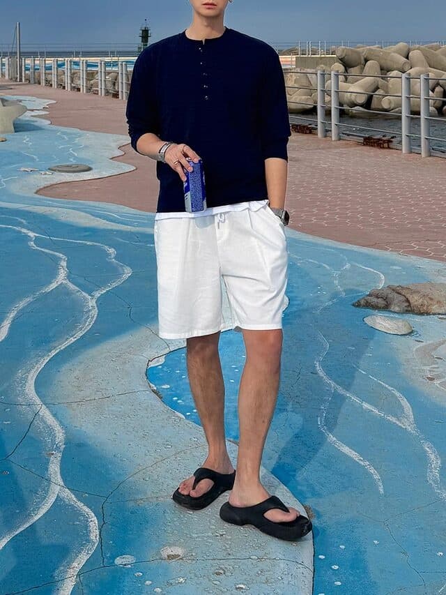 No. 668 Linen Single-Pleat Shorts - 이미지 5