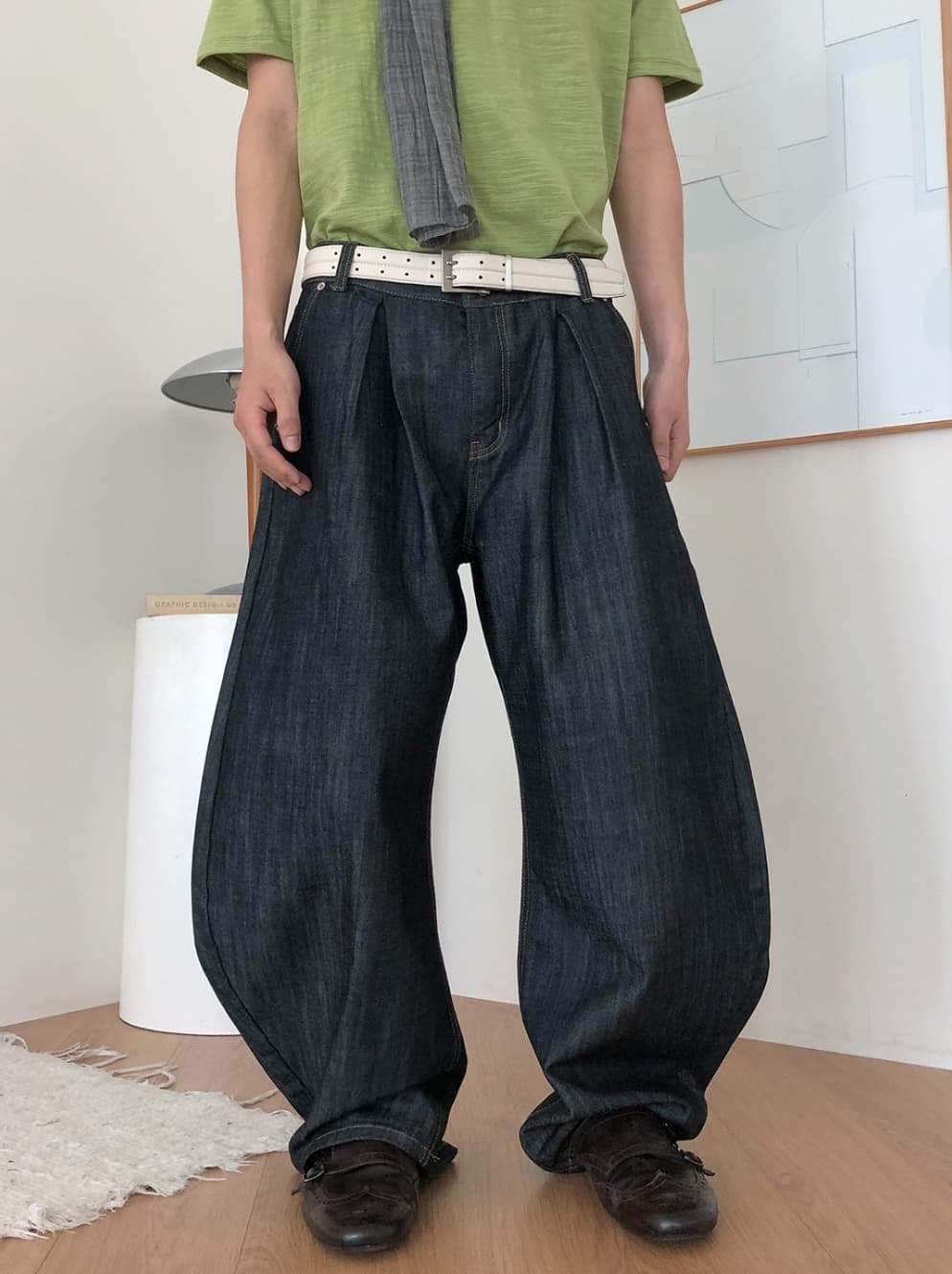 No. 840 Curved Jeans Curved Pants Wide Jeans - 이미지 1