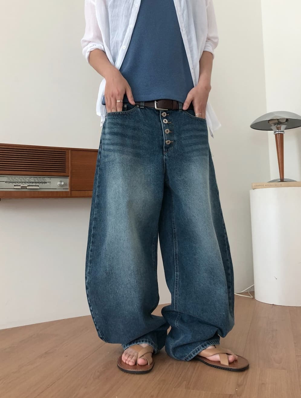 No. 855 Curved Jeans Curved Pants Wide Jeans - 이미지 5