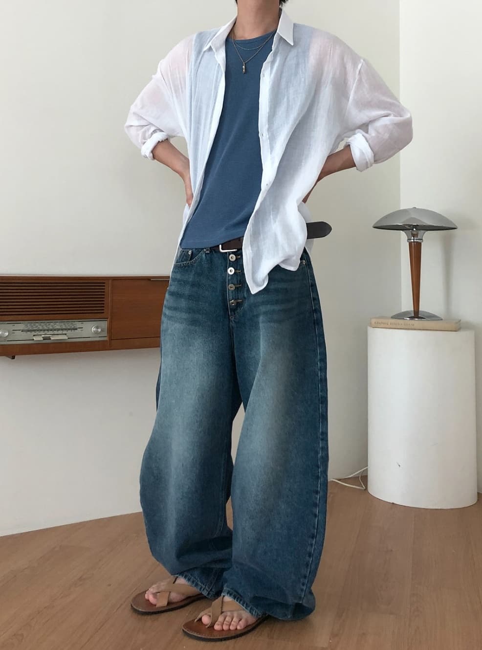 No. 855 Curved Jeans Curved Pants Wide Jeans - 이미지 2
