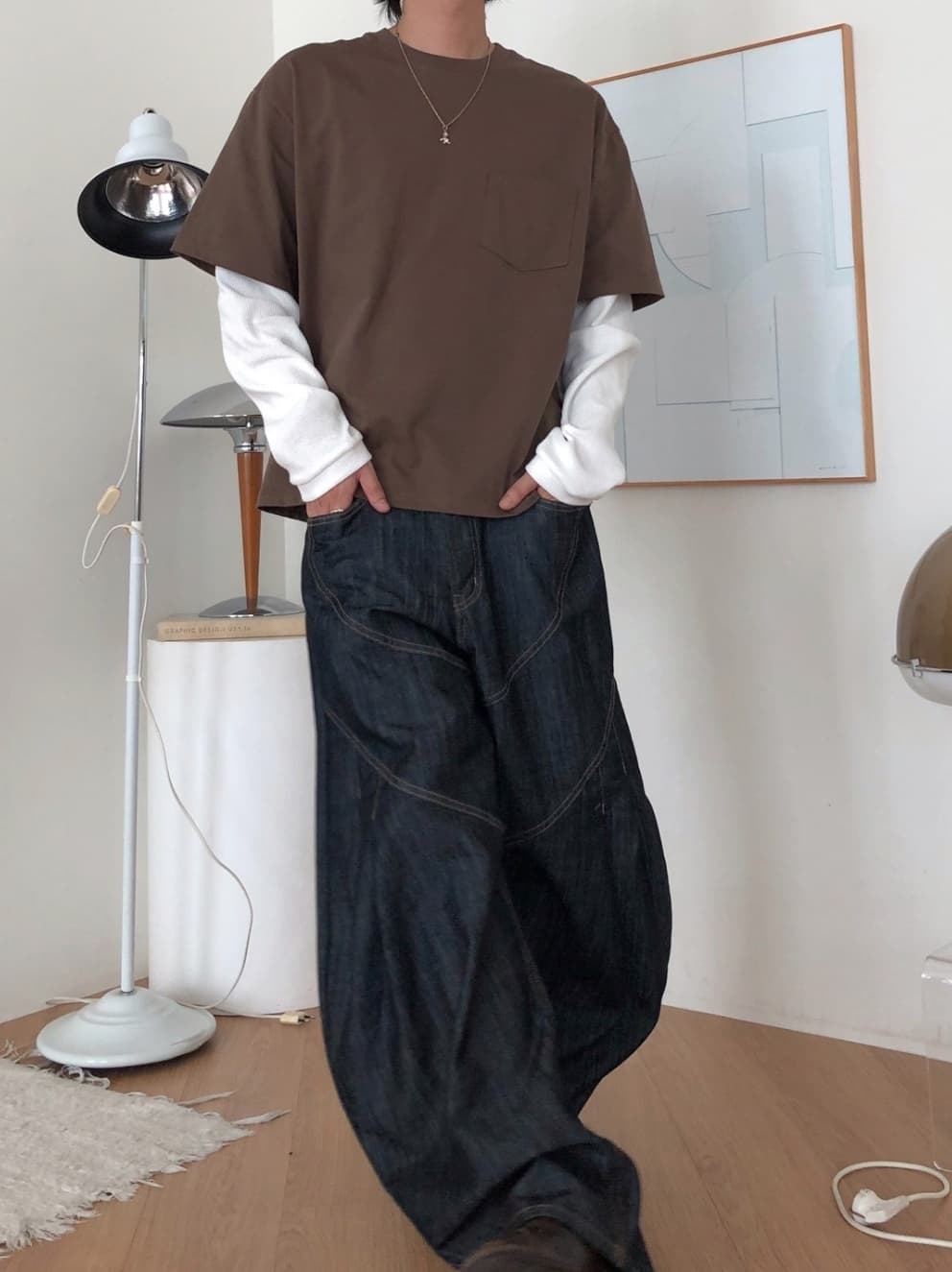 No. 843 Curved Jeans Curved Pants Wide Jeans - 이미지 9